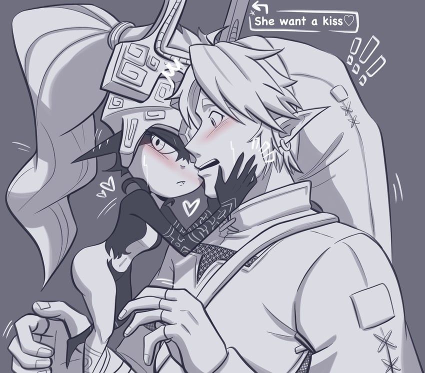 link and midna (the legend of zelda and 1 more) drawn by pichichustudio