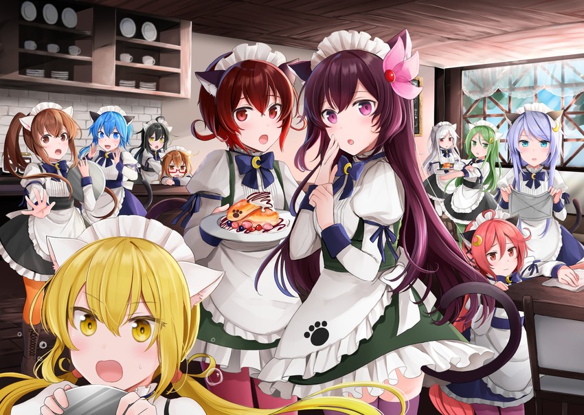 uzuki, satsuki, mutsuki, kisaragi, nagatsuki, and 6 more (kantai collection) drawn by yunamaro