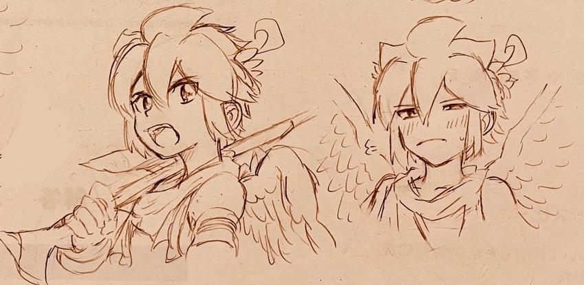 dark pit (kid icarus and 1 more) drawn by waffuum