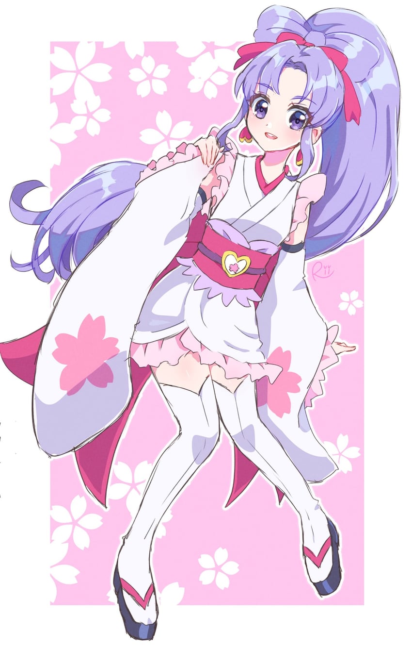 hikawa iona and cure fortune (precure and 1 more) drawn by rii_(rii0_02)