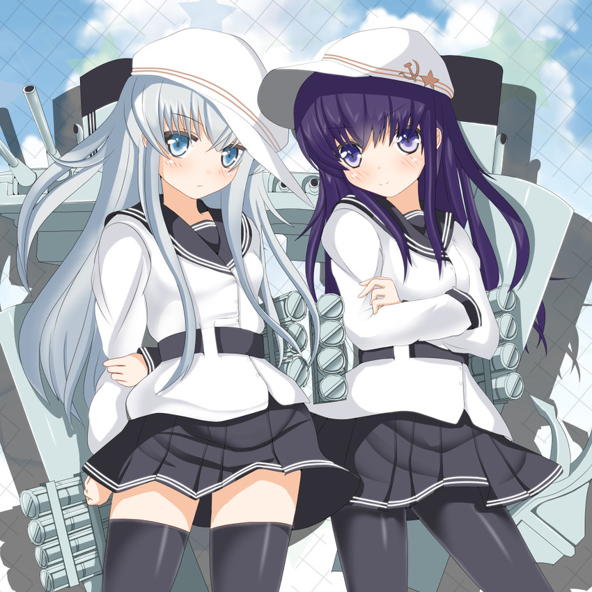 hibiki, akatsuki, and verniy (kantai collection) drawn by aruka_(alka_p1)