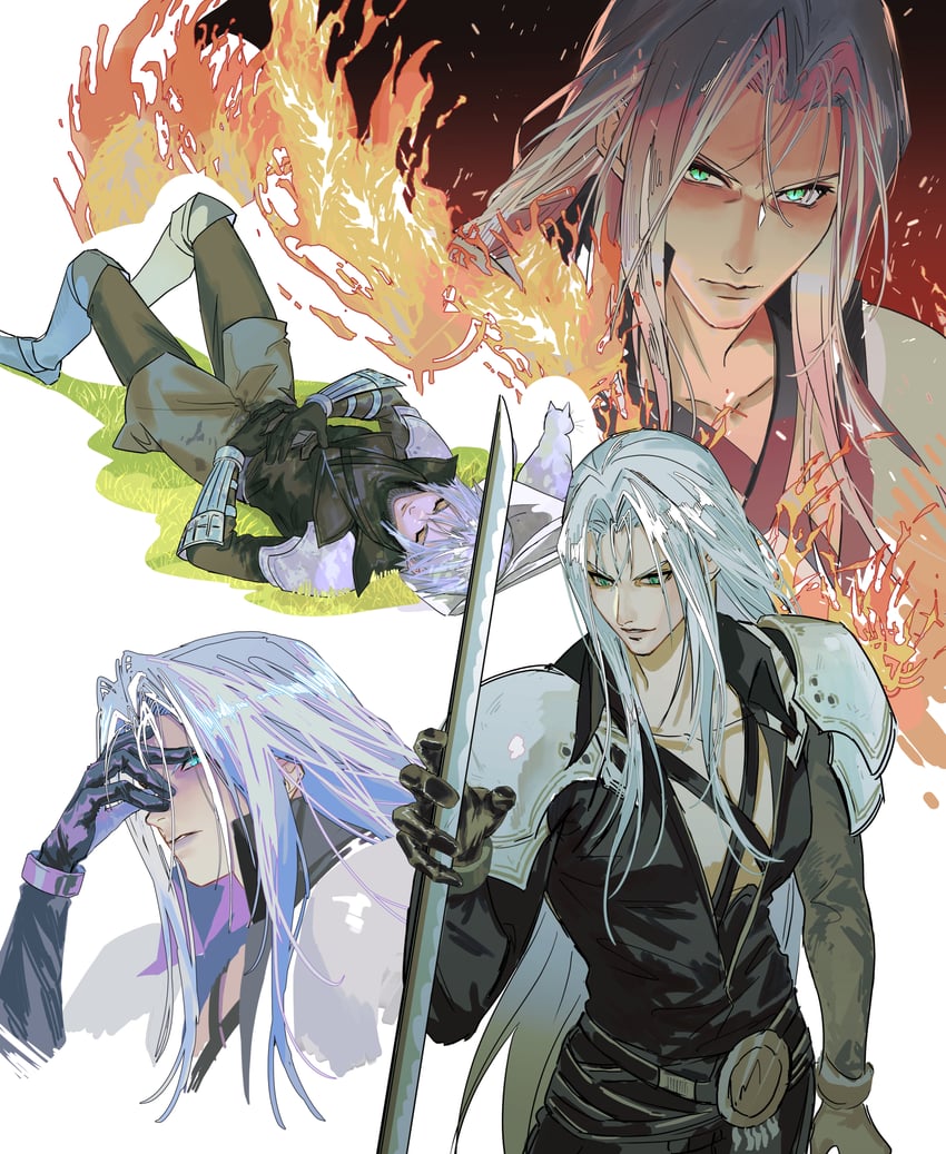 sephiroth (final fantasy and 3 more) drawn by yan_river