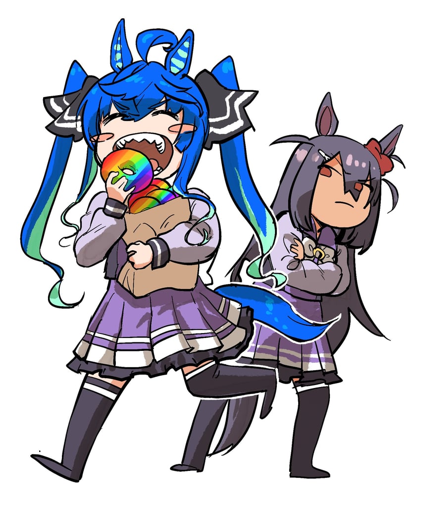 twin turbo and hishi amazon (umamusume) drawn by e-ncyo
