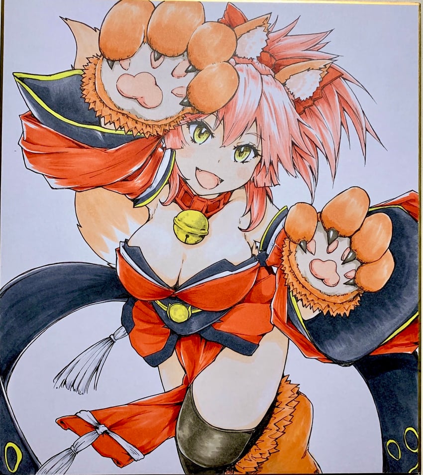 tamamo and tamamo cat (fate and 1 more) drawn by ystrann