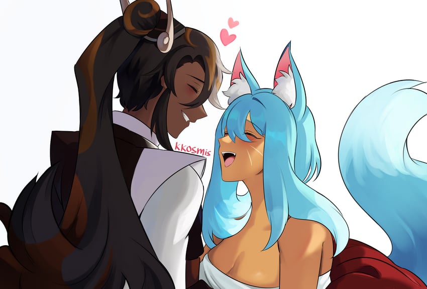 caramel arrow cookie and kumiho cookie (cookie run and 1 more) drawn by kosmis