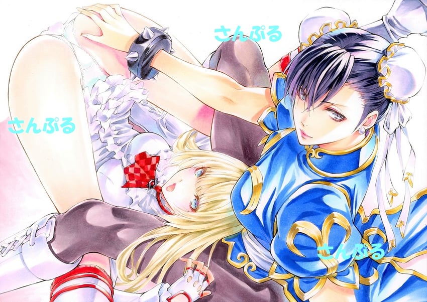 chun-li and lili (street fighter and 2 more) drawn by maruto_(marutohonpo)