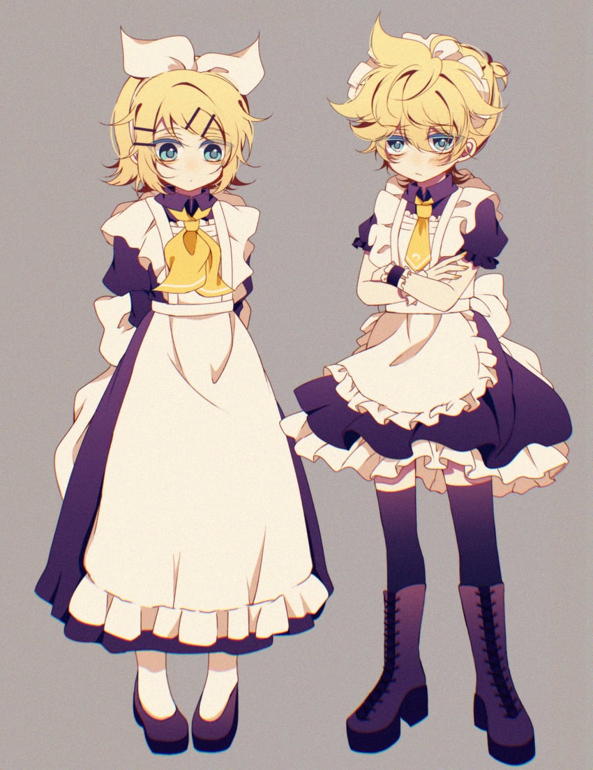 kagamine rin and kagamine len (vocaloid) drawn by mattari_haruto