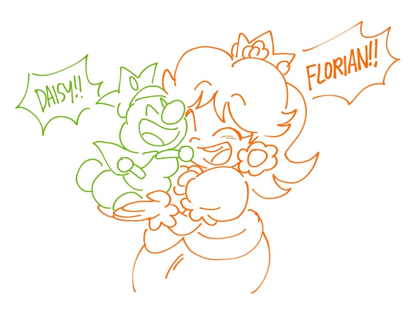 princess daisy and prince florian (mario and 1 more) drawn by amie_sanchez