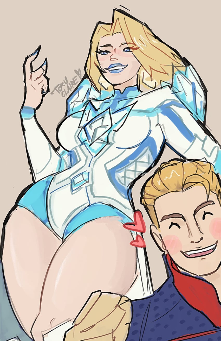 emma frost and homelander (marvel and 3 more) drawn by toruclaire