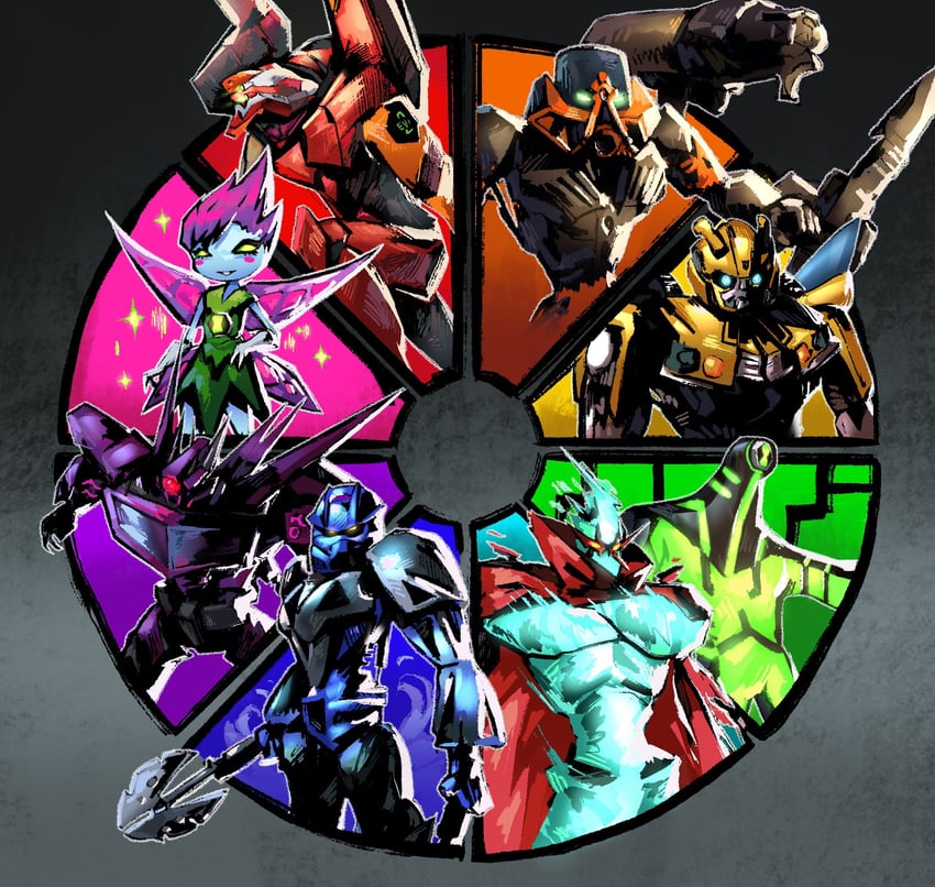 eva 02, soundwave, bumblebee, upgrade, gali, and 3 more (neon genesis evangelion and 7 more) drawn by prog_ares