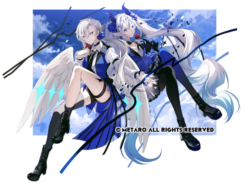 liora walkyria and nova aokami (v&u entertainment and 1 more) drawn by sesekawa_nako