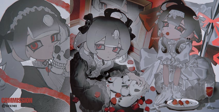 octoling player character and octoling girl (splatoon) drawn by izumi_087