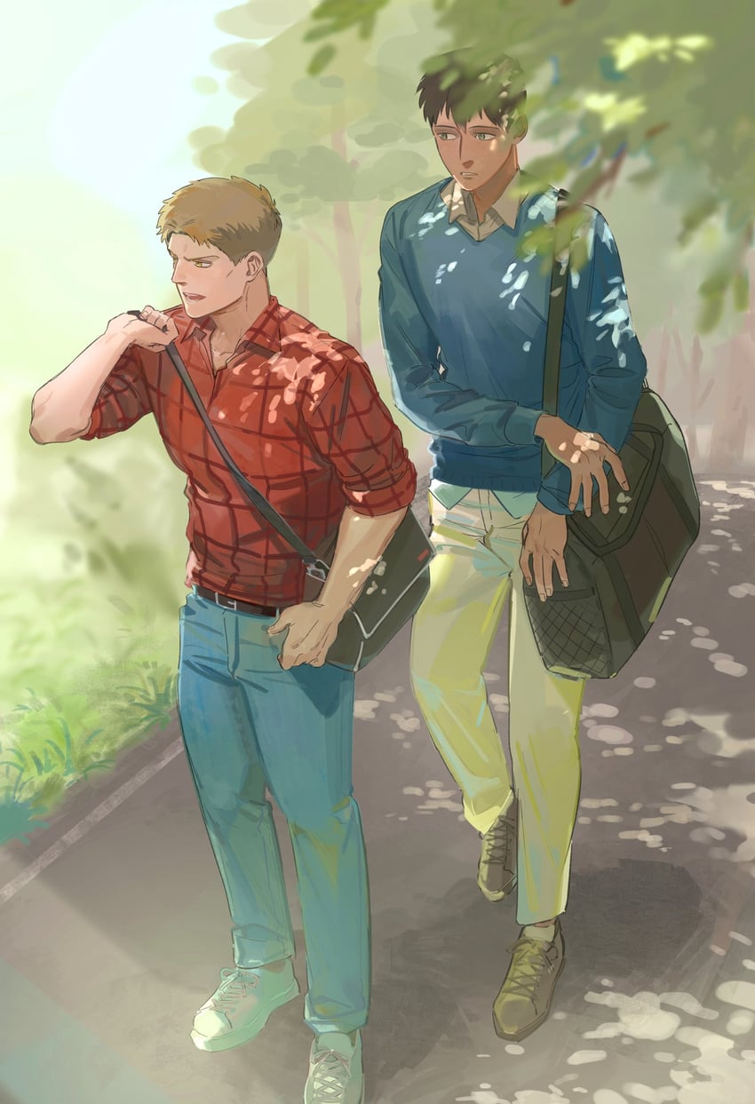 reiner braun and bertolt hoover (shingeki no kyojin) drawn by 0oizuo0