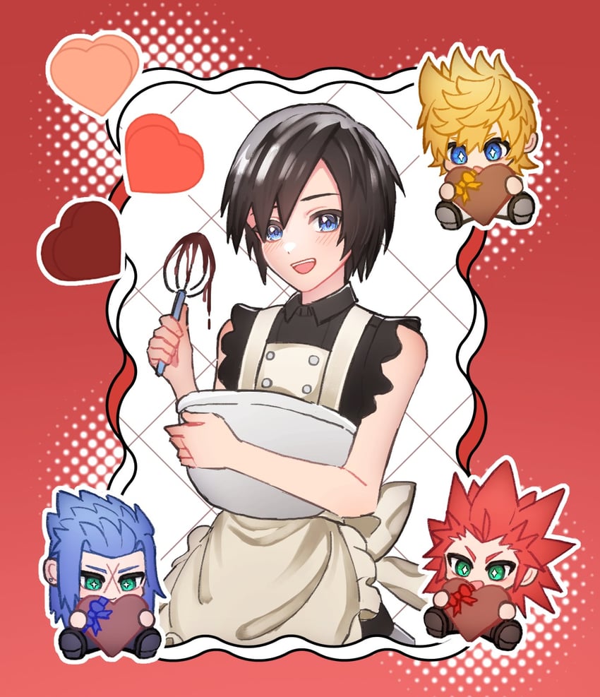 roxas, xion, axel, and saix (kingdom hearts and 1 more) drawn by squidkid528