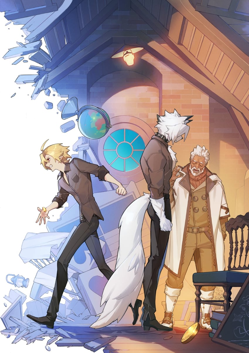 von lycaon, hugo vlad, and jack (zenless zone zero) drawn by ogata_tomio
