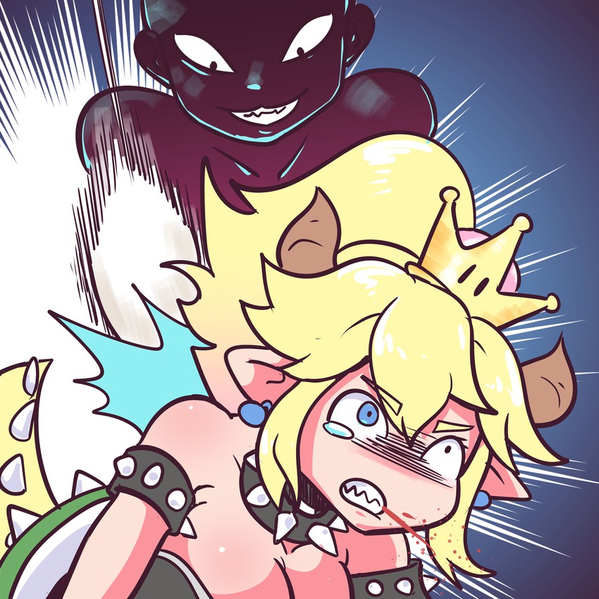 bowsette and criminal (mario and 2 more) drawn by gimme2000