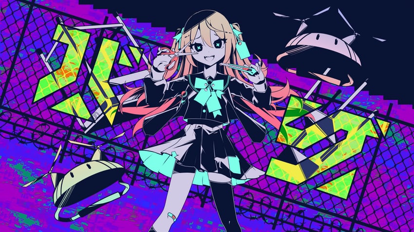 neuro-sama and swarm drone (vedal ai and 1 more) drawn by shok_(shovelkun)