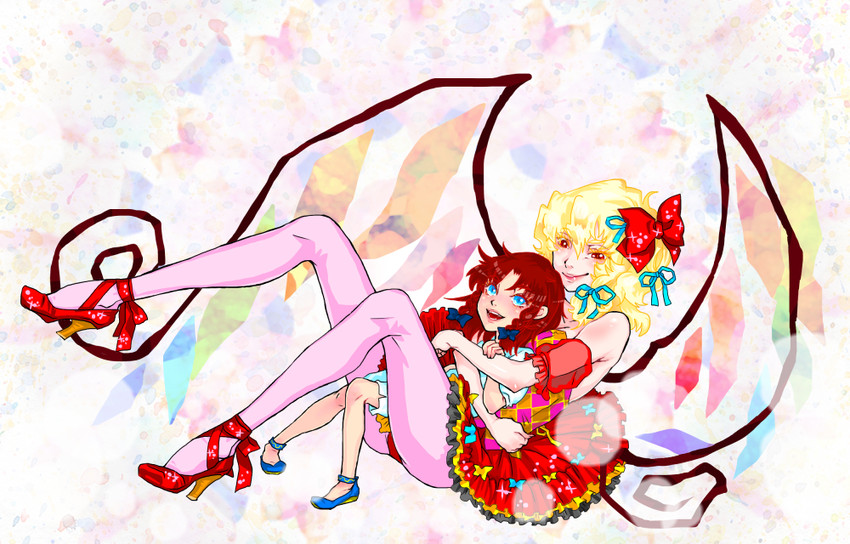 flandre scarlet and hong meiling (touhou) drawn by mago_(gengennikoniko)