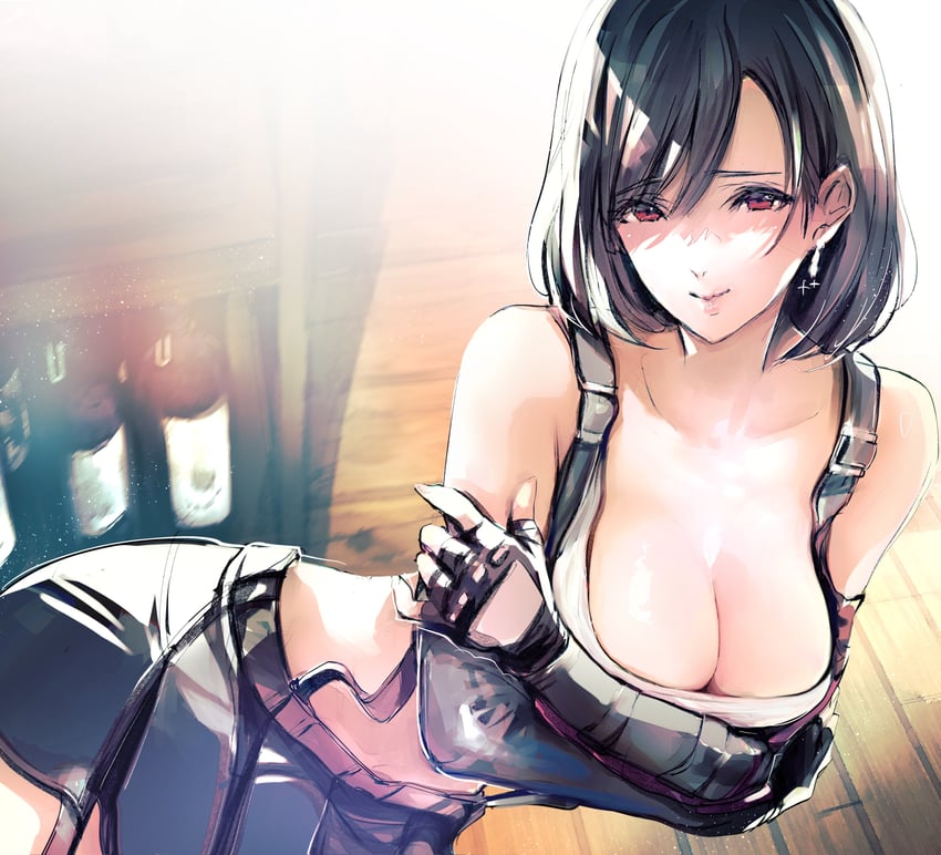 tifa lockhart (final fantasy and 2 more) drawn by shoji_sakura