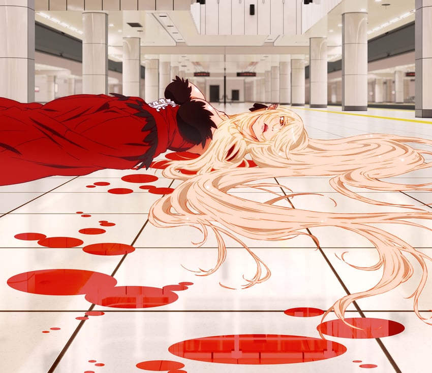 oshino shinobu and kiss-shot acerola-orion heart-under-blade (monogatari and 1 more)