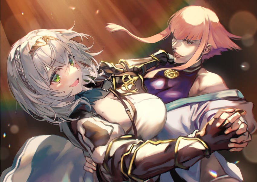 shirogane noel and manon legrand (hololive and 2 more) drawn by otsudou