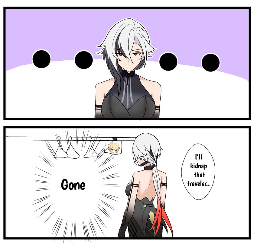 aether and arlecchino (genshin impact) drawn by kulojawa