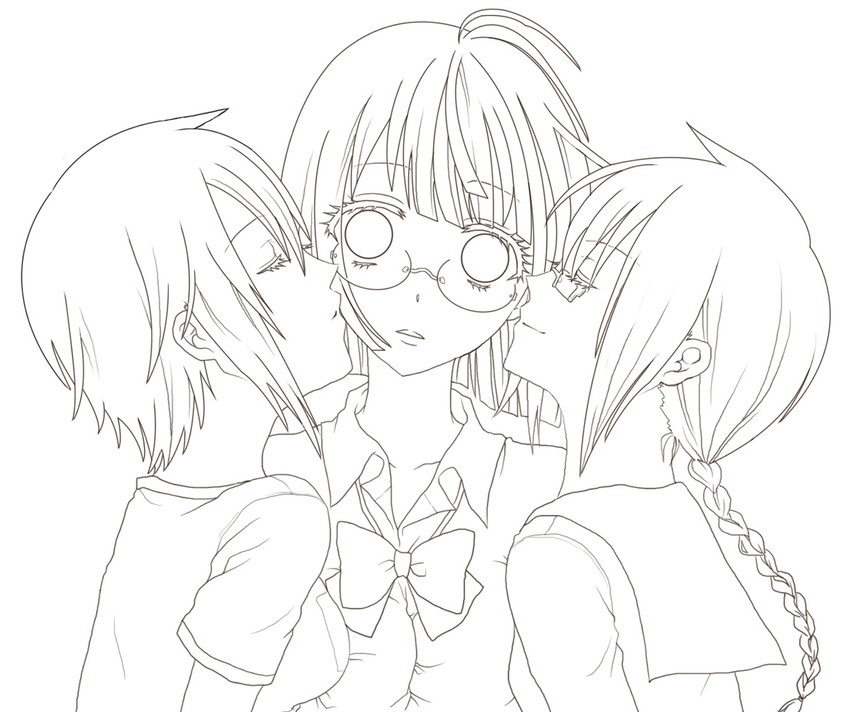 sonohara anri, orihara mairu, and orihara kururi (durarara!!) drawn by 440_(1589795)