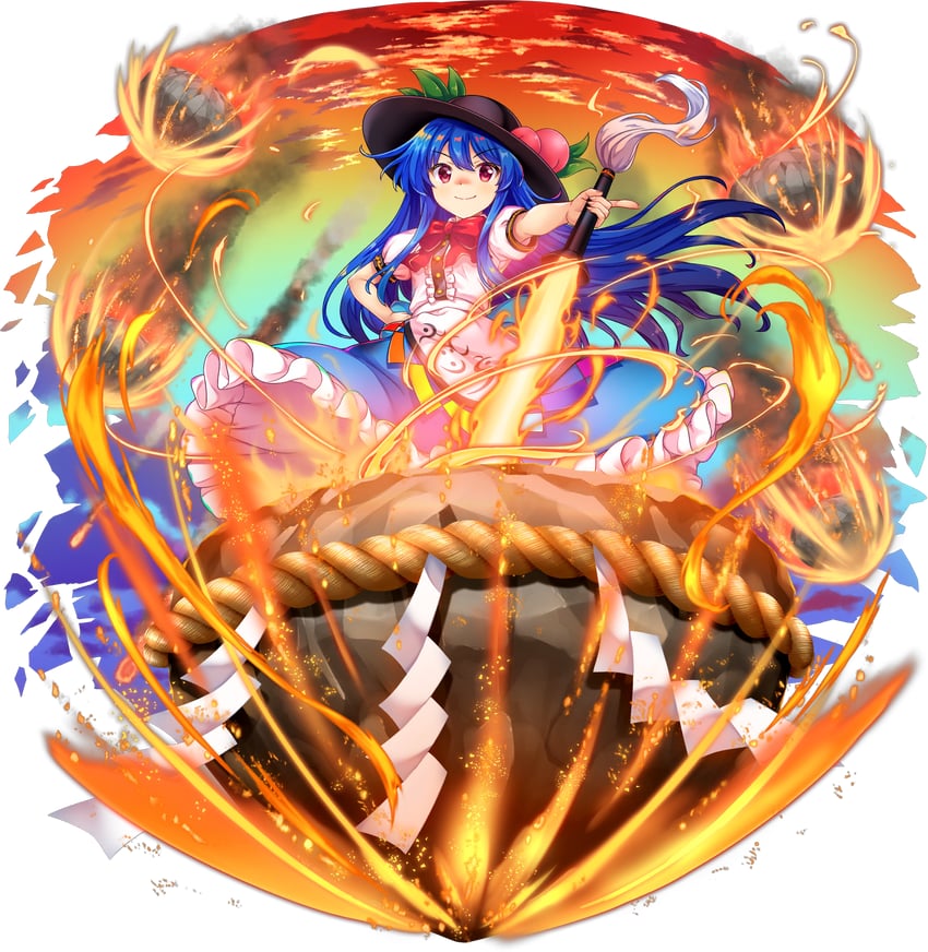 hinanawi tenshi (touhou and 1 more) drawn by rotte_(1109)