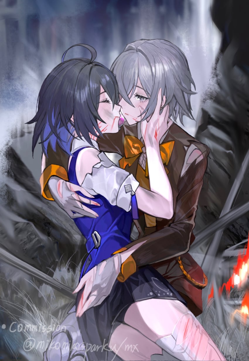 bronya zaychik and seele vollerei (honkai and 1 more) drawn by mie_xing