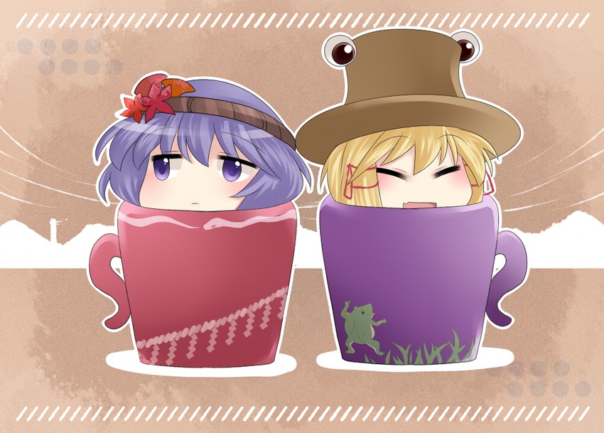 moriya suwako and yasaka kanako (touhou) drawn by hammer_(sunset_beach)