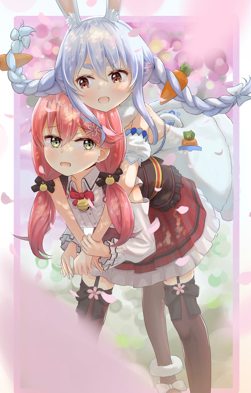 usada pekora and sakura miko (hololive) drawn by asakura_(asa_t77)