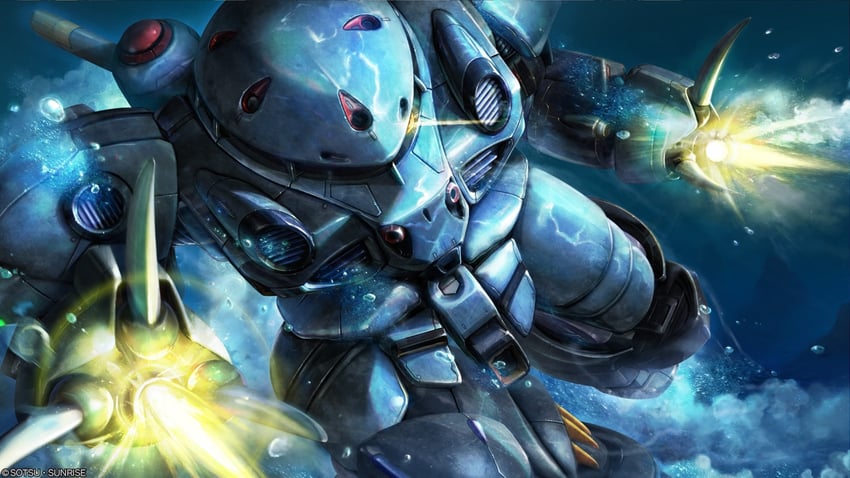 z'gok and rf z'gok (gundam and 3 more) drawn by tenjin_hidetaka