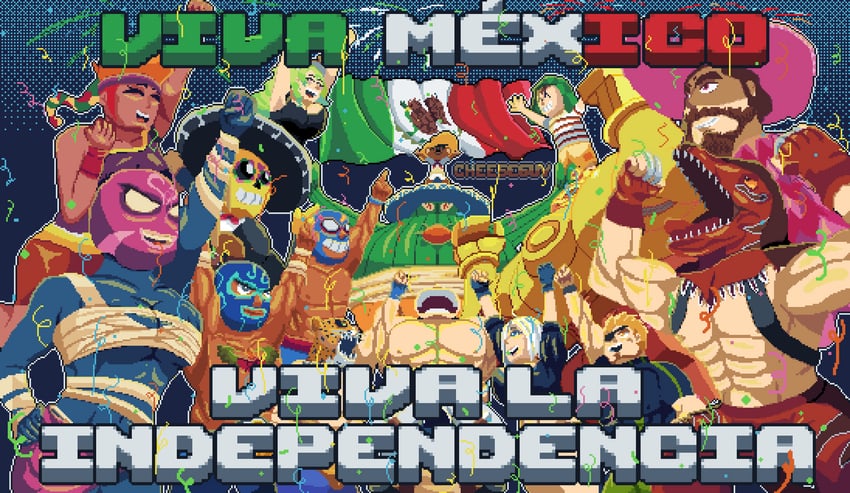 angel, lucoa, king, huitzil, ramon, and 8 more (the king of fighters and 11 more) drawn by chaoscut