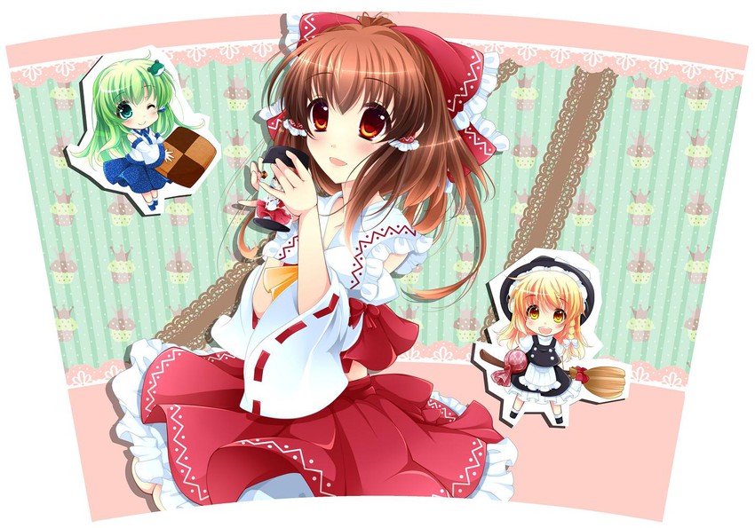 hakurei reimu, kirisame marisa, and kochiya sanae (touhou) drawn by yumemiya_subaru