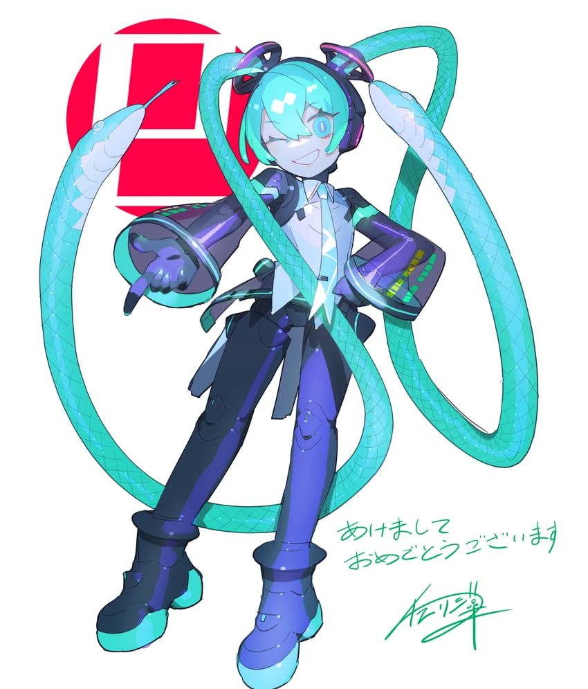 hatsune miku and proto miku (vocaloid) drawn by cheri_zao