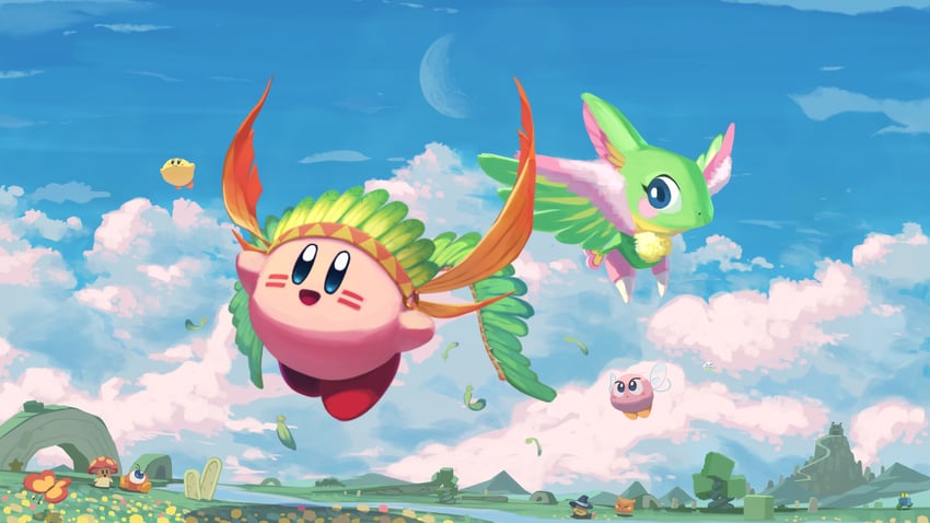 kirby, waddle doo, morpho knight, scarfy, bronto burt, and 6 more (kirby) drawn by suyasuyabi