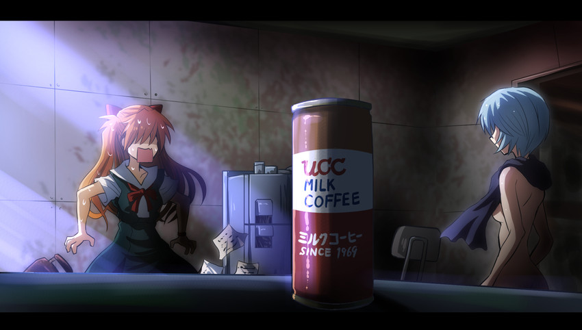 souryuu asuka langley and ayanami rei (neon genesis evangelion) drawn by fujitaka_nasu