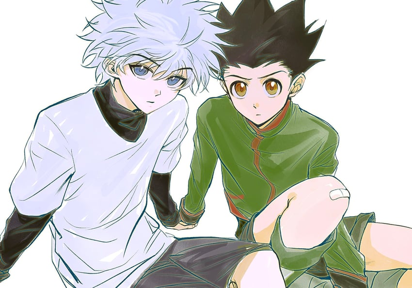 killua zoldyck and gon freecss (hunter x hunter) drawn by gelb