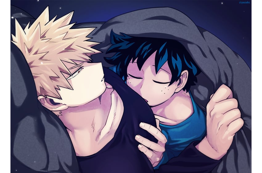 midoriya izuku and bakugou katsuki (boku no hero academia) drawn by yazaki_(yazakc)