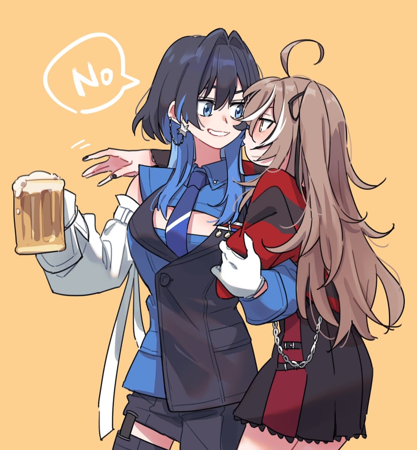 ouro kronii and nanashi mumei (hololive and 1 more) drawn by anco_(platanity)