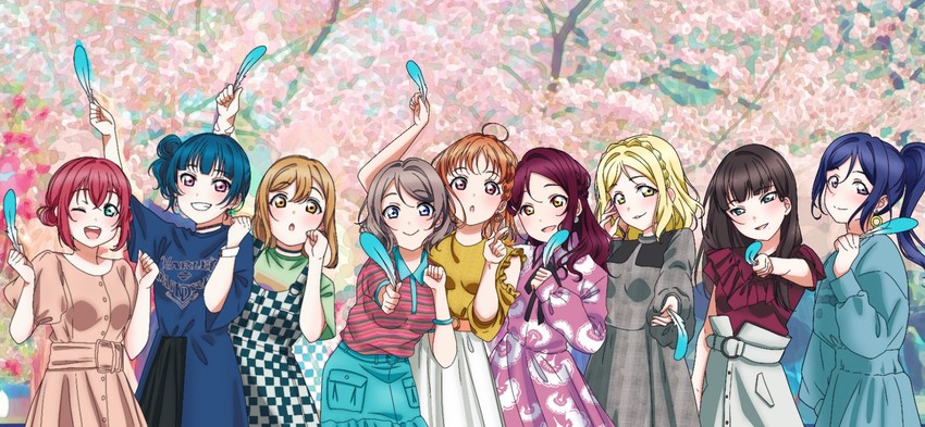 watanabe you, tsushima yoshiko, sakurauchi riko, takami chika, matsuura kanan, and 4 more (love live! and 1 more) drawn by mei_hinamatsu