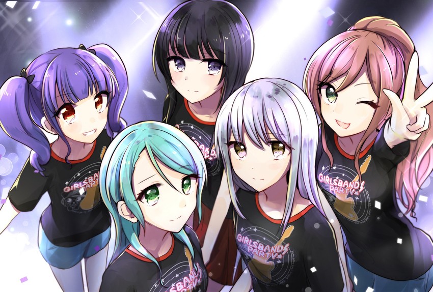 hikawa sayo, imai lisa, minato yukina, shirokane rinko, and udagawa ako (bang dream!) drawn by semikaskas
