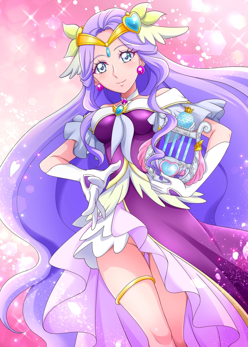 fuurin asumi and cure earth (precure and 1 more) drawn by hanzou
