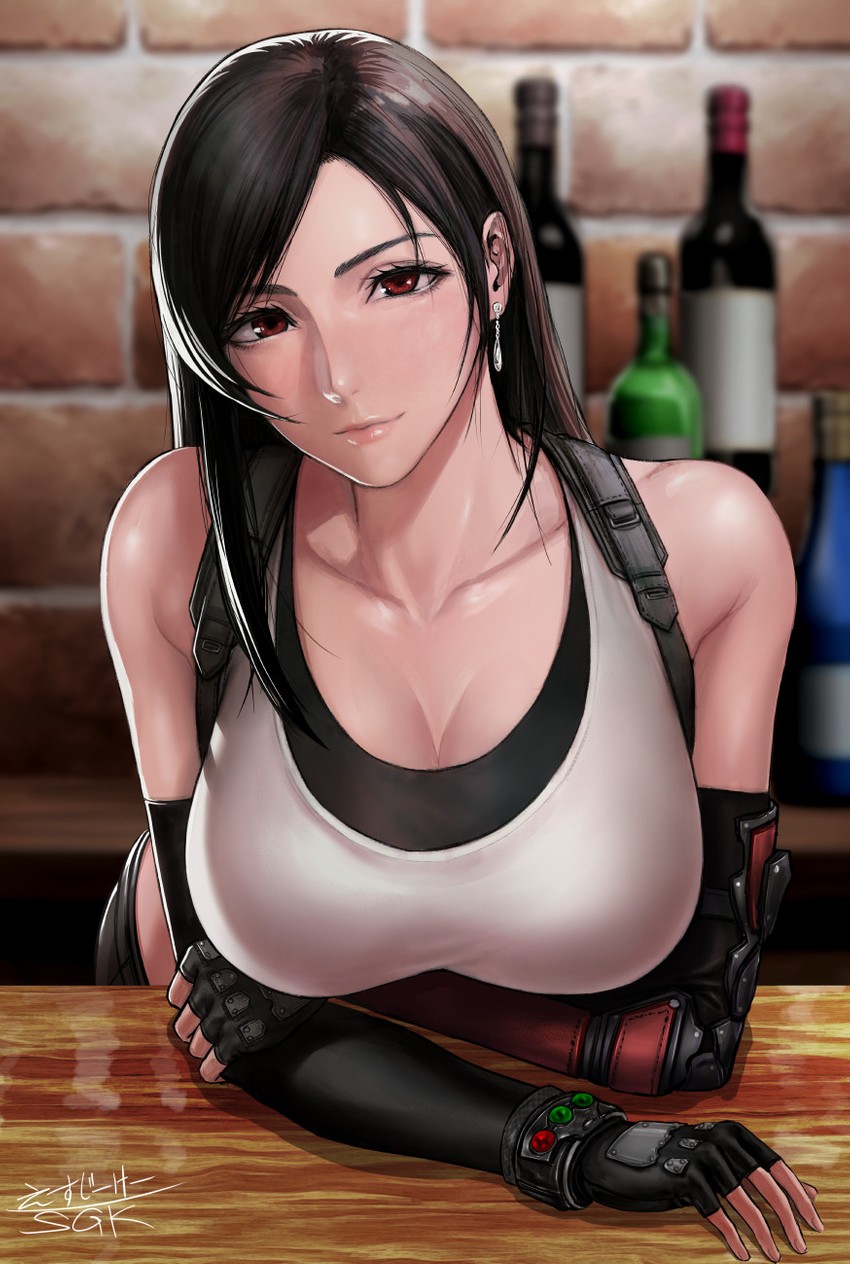tifa lockhart (final fantasy and 2 more) drawn by sgk