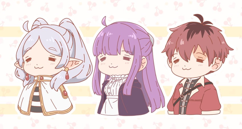 frieren, fern, and stark (sousou no frieren) drawn by shiharu1115