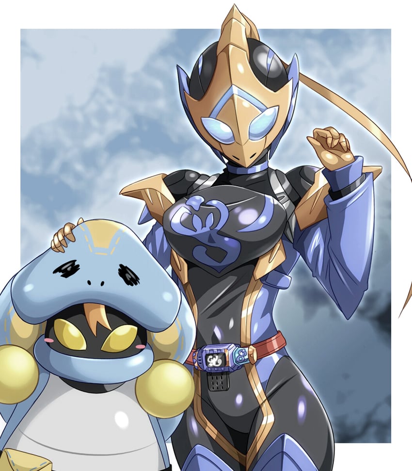 kamen rider jeanne and lovekov (kamen rider and 1 more) drawn by nauchan4649