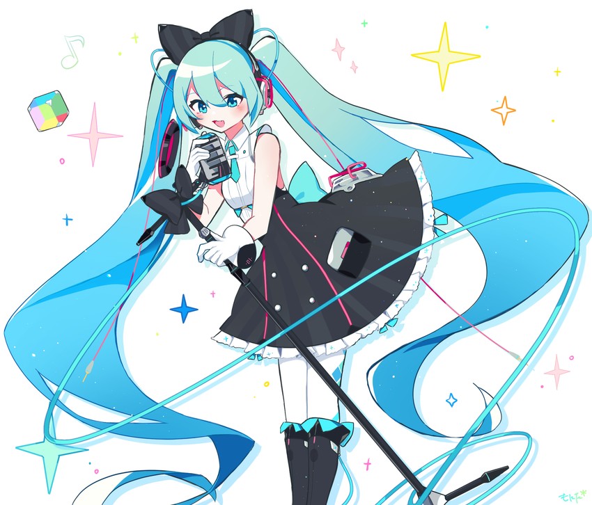 hatsune miku and magical mirai miku (vocaloid and 1 more) drawn by monitaros_393