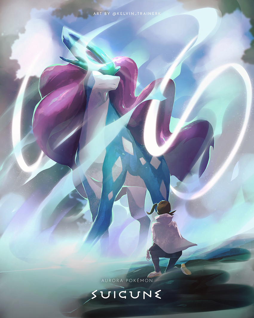 suicune and eusine (pokemon and 1 more) drawn by kelvin-trainerk