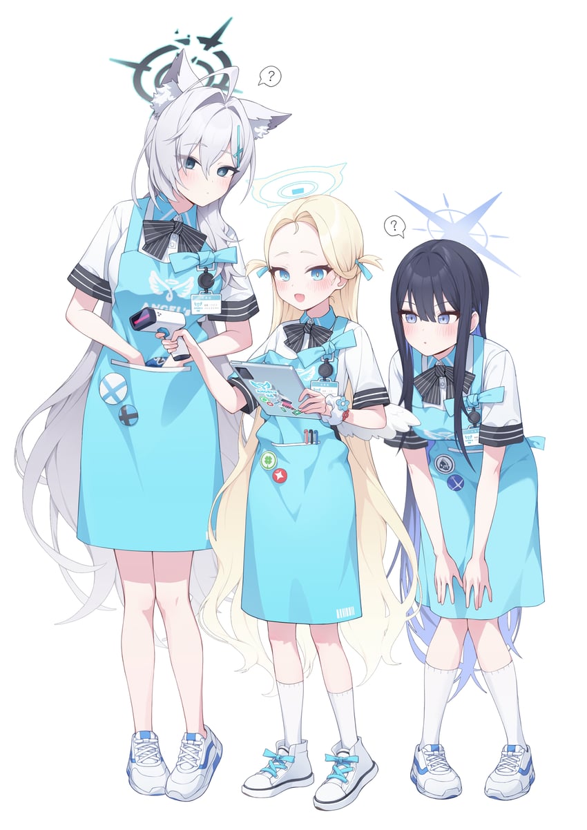 shiroko, saori, shiroko terror, and sora (blue archive) drawn by dong_ji