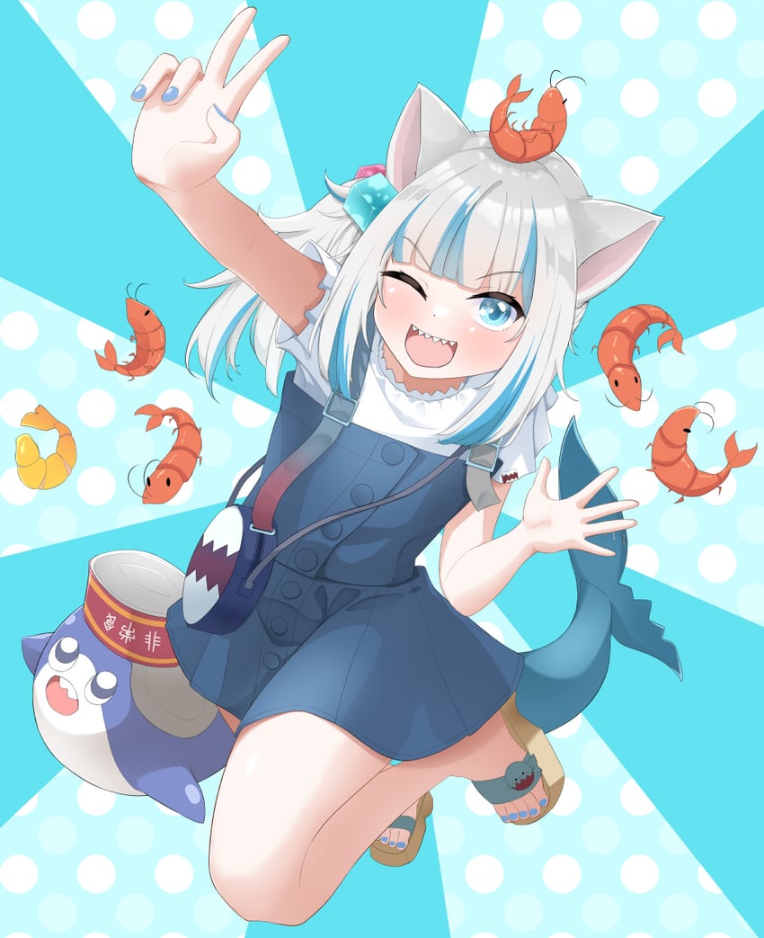 gawr gura, bloop, and ebi-chan (hololive and 1 more) drawn by cssvdwa2000